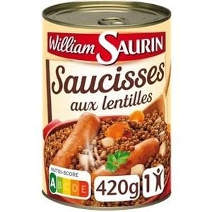 William Saurin Saucisses Lentilles Cuisines (1/2) 420g