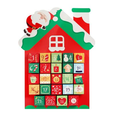 24 Day Christmas Countdowns Snowman House Hanging Calendars Recyclable Paper Component Festive Homes Decors for Family Use Christmas Daily Surprise Calendars Decors