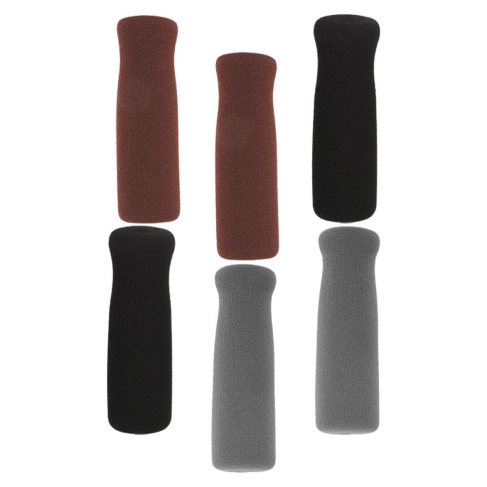 TINEASUR Non-slip Crutch Handle Grips Ergonomic Design 6pcs with Ergonomic Design with Thicken Nitrile Butadiene Rubber Material , Protect Hands for Walking Stick and Trolley for Elderly