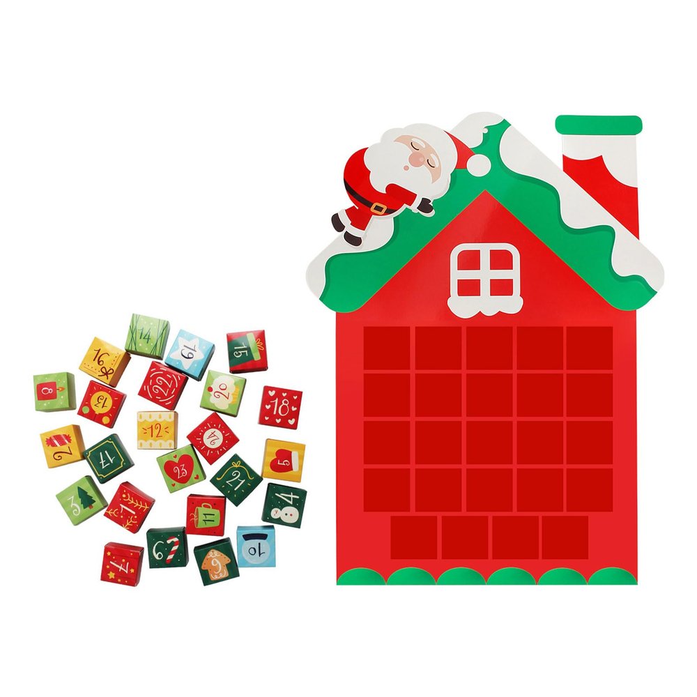 24 Door Snowman Advent Calendars Christmas Countdowns Ornament Recyclable Paper Wall Decors for Kids Holiday Snowman House Countdowns Wall Hanging