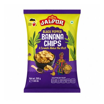 Jalpur Black Pepper Banana Chips - 12 x 200g Case