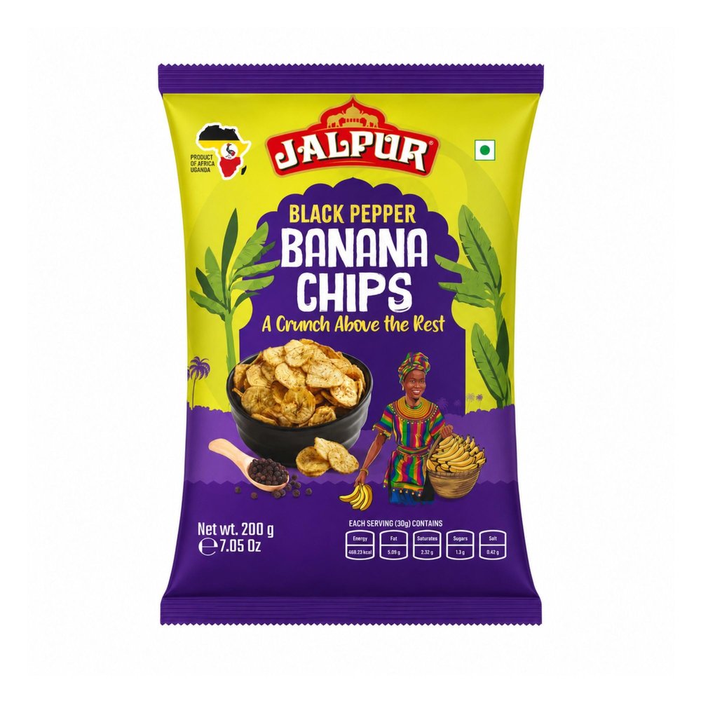 Jalpur Black Pepper Banana Chips - 12 x 200g Case