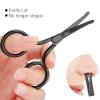 Qudinip Stainless Steel Nose Hair Scissors Rounded Tip for Precise Eyebrow and Beard Trimming Black 1 Unit view 2