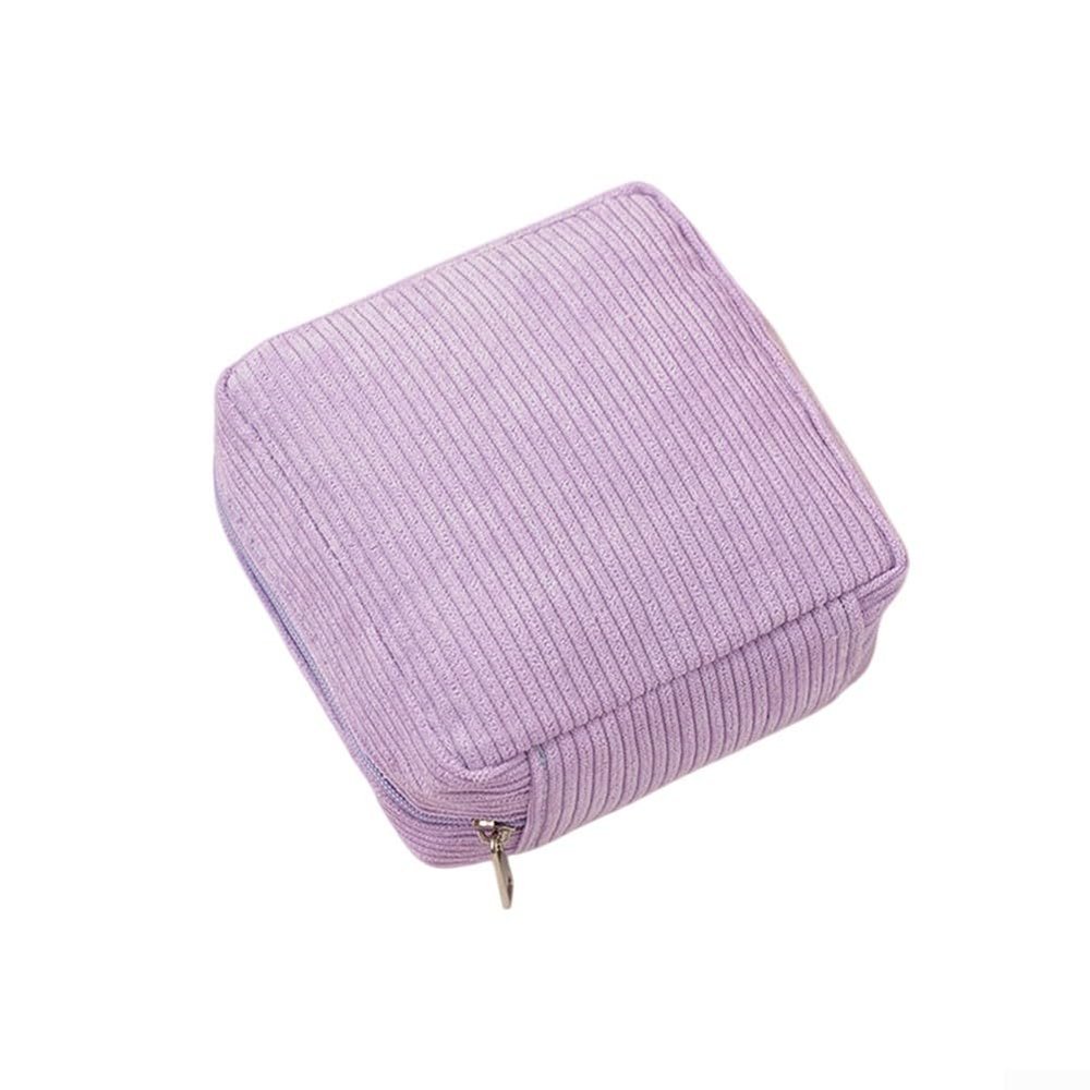 TDCuizent Soft Plush Sanitary Napkin Storage Bag, Thickened Period Pouch Organizer for Discreet Travel and Daily Use, Feminine Case with Stylish for Women and Girls(Purple)
