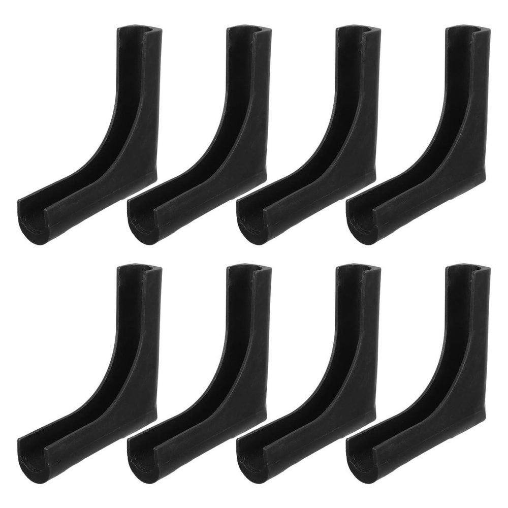 TOYANDONA 8pcs Non-slip Drying Rack Leg Protectors in Black Plastic, Clothes Drying Rack Feet Covers with Practical Coverage for Hardwood Floor and Balcony Tiles