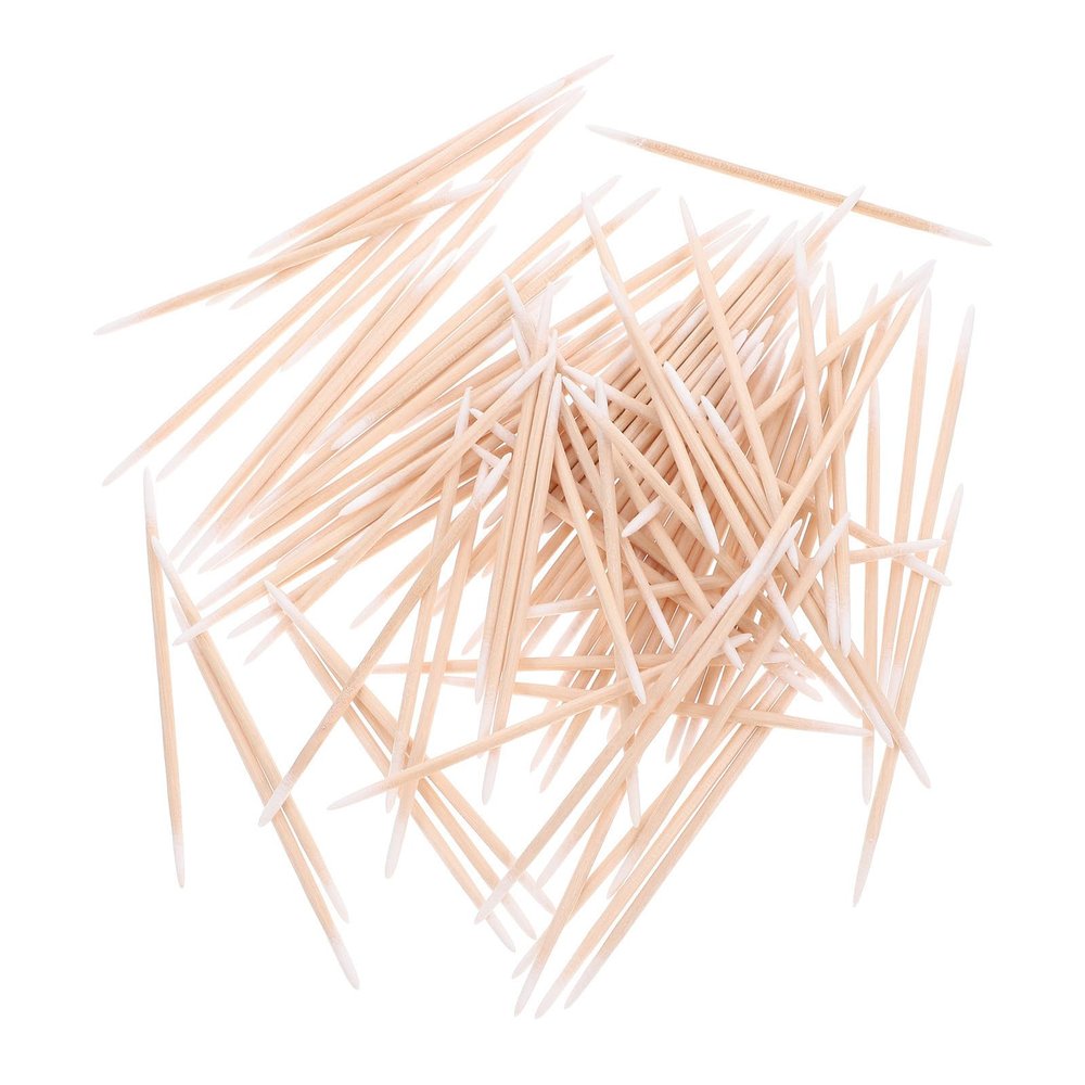 Yardenfun Double Tipped Pointed Cotton Swabs Wood and Cotton Material Dualended Design 2pcs for Precision Beauty Use for Makeup Removal and Detailing Eyebrows