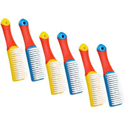 Kichvoe Shoe Cleaning Brush Set and Plastic Handles 6pcs with Flexible Bristles for Shoes and Clothes Cleaning Easy Storage Design Suitable for Kitchen and Bathroom Use