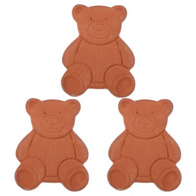 EXHUMKY Brown Sugar Keeper Pottery Sugar Softener 3Pcs Bear-Shaped Discs for Pantry Items with Moisture Packs for Sugar Preservation