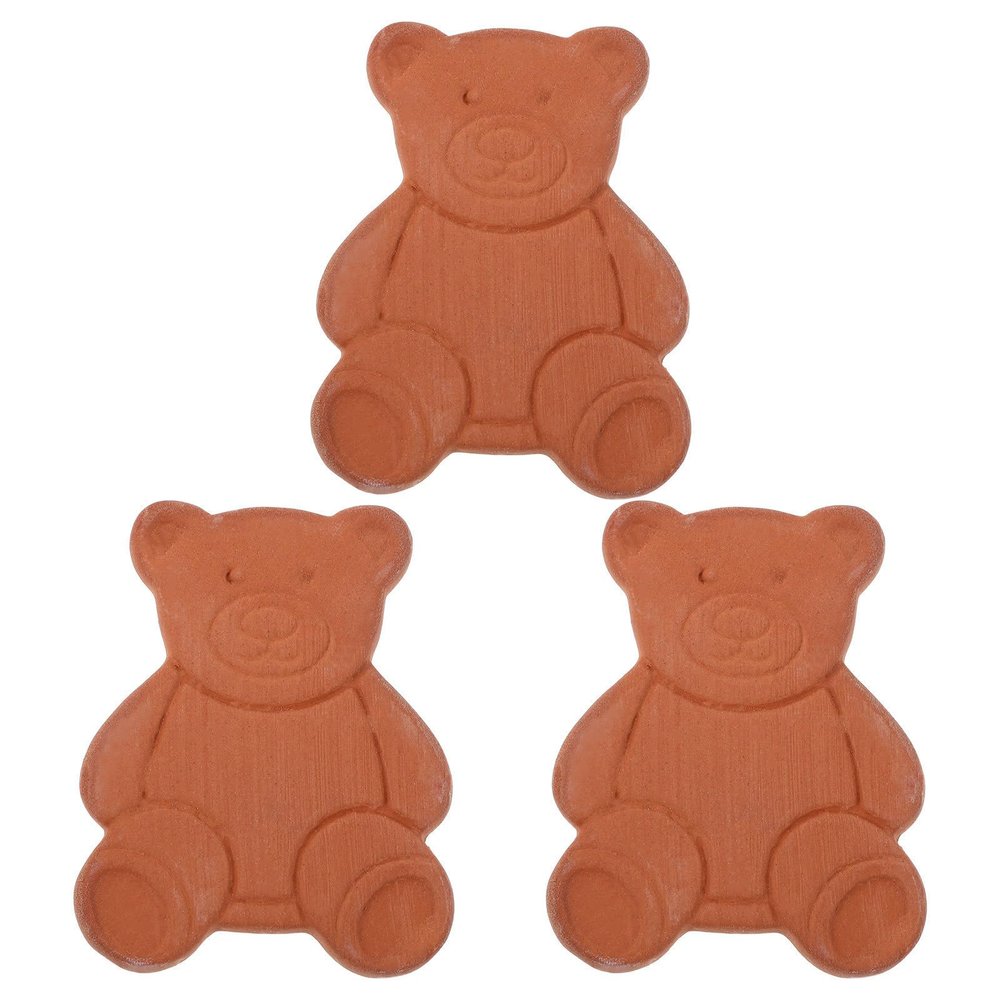 EXHUMKY Brown Sugar Keeper Pottery Sugar Softener 3Pcs Bear-Shaped Discs for Pantry Items with Moisture Packs for Sugar Preservation