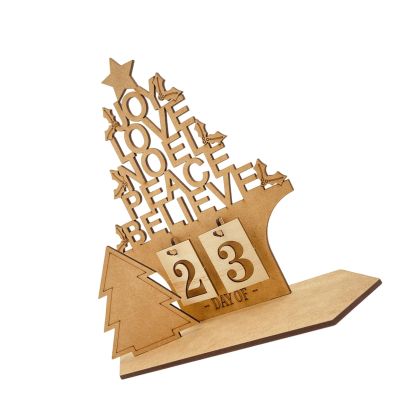 PANGBOER Wood Countdown Calendar for Home Living Room Festival Home Window Display Decoration Holiday Supplies Classroom Christmas Decoration