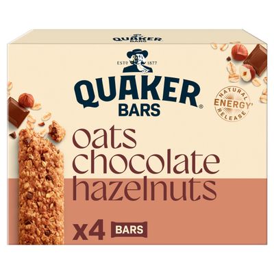 Quaker Oats Chocolate Hazelnut Oat Cereal Bar Multipack 4x40g
