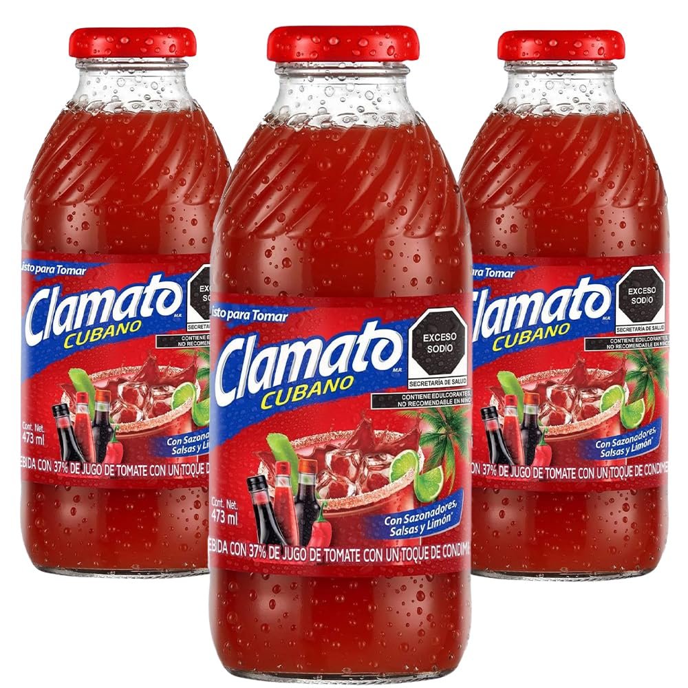 Clamato Cubano Glass Bottle 473ml (Pack of 3)
