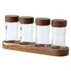 QOXEZY Glass Body Coffee Bean Jar with Natural Acacia Wood Lid, One Way Degas Valve, Airtight Seal for Coffee Bean Storage, Wide Mouth Design for Easy Scooping and Cleaning(C) view 3