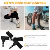 Housoutil Adjustable Men Sock Suspenders Garters in Black with High Elastic Nylon and Silver Metal Hardware to Keep Socks from Falling, for Daily Wear view 3