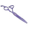 6 Inch Stainless Steel Beard Trimming Scissors, Barber Scissors for Hair Cutting and Mustache Grooming, Ergonomic Handle Shears with Precision Blade, for Home Salon and (Purple) view 2