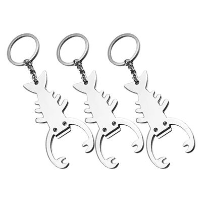 RUNROTOO Lobster Lightweight Bottle Bar Set 3pcs Metal Tool Keychain Opener and Safe Bottle Lid Remover for Home Use and Camping