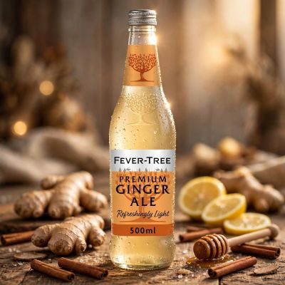 FAKHRI Light Ginger Ale | 500ml Bottle | Crisp Low Calorie Mixer with Real Ginger & Sparkling Zest