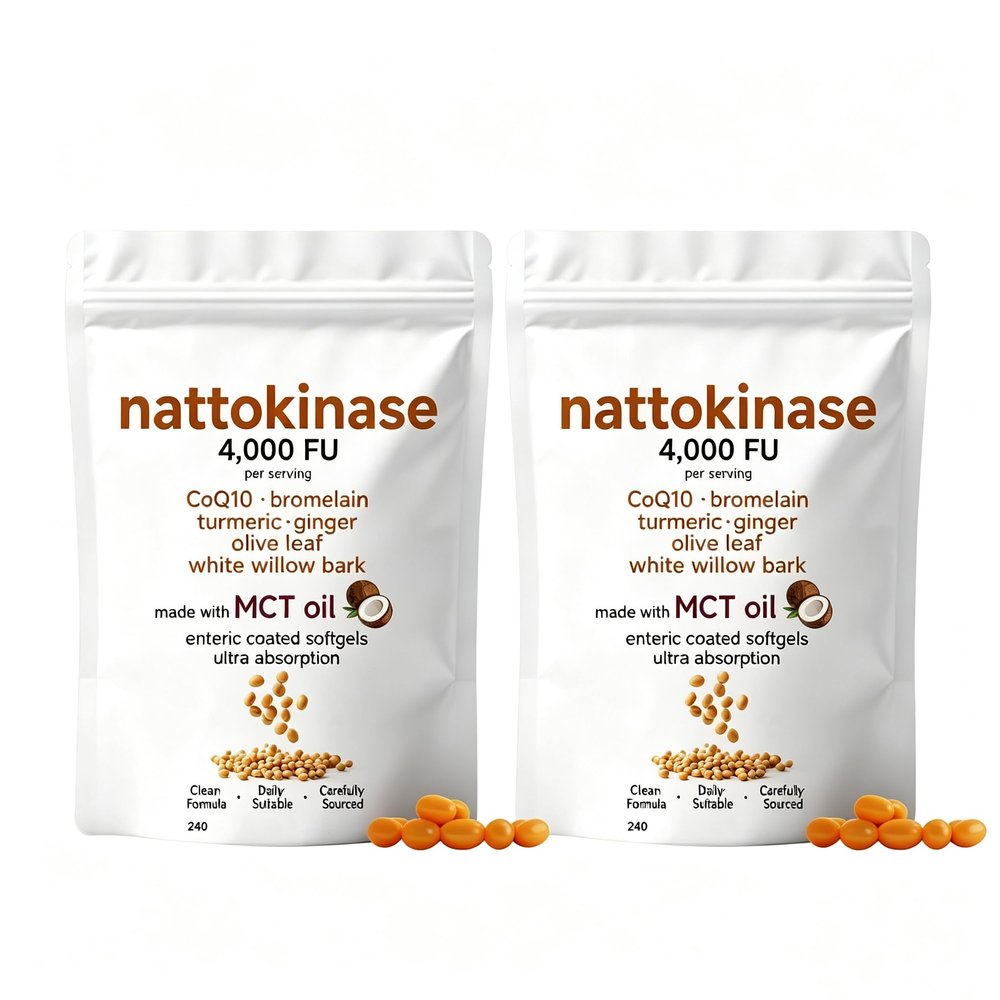 Nattokinase 4,000 FU | 7-In-1 Formula | Non-GMO, Gluten Free, 240 Count