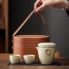 200ml/7oz ceramic Ruyao Quik Cup Household fresh personality tea set-beige-handbag -200ml view 2