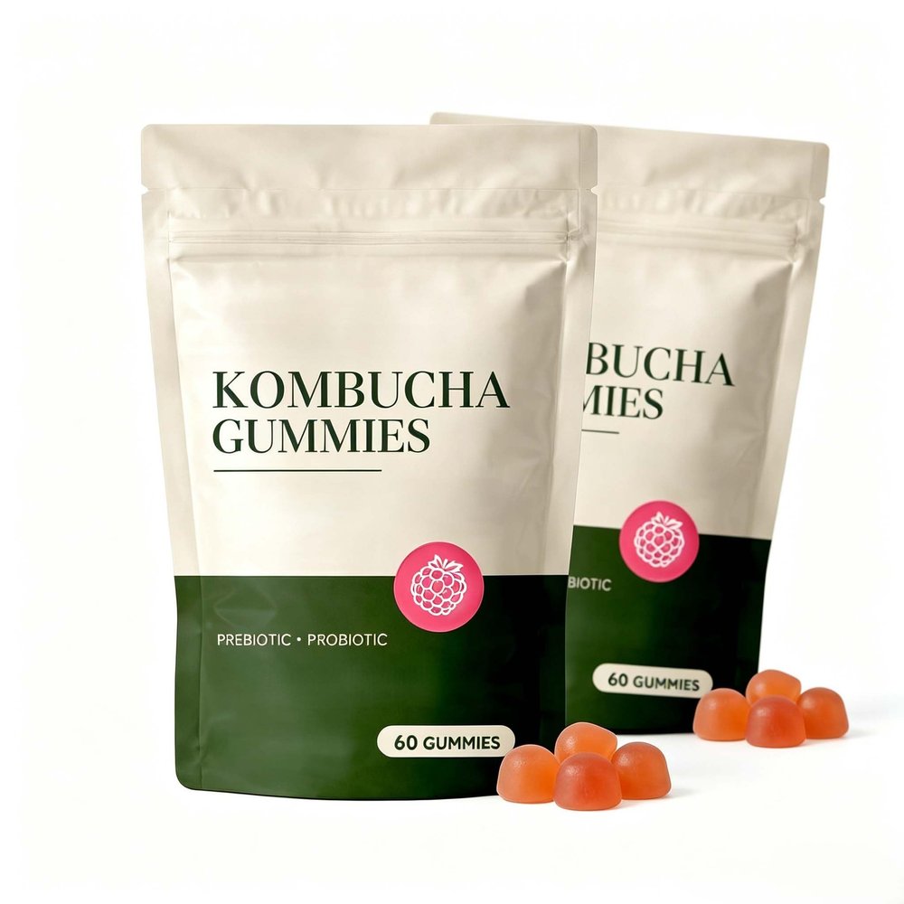 Probiotic Kombucha Gummies, 60 count (2PCS)
