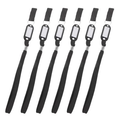 Ciieeo Cane Wrist Straps for Walking Canes and Crutches Washable and Reusable Anti-lost Wrist Lanyard 6pcs Black Sturdy Nylon and Plastic Material for Outdoor Use