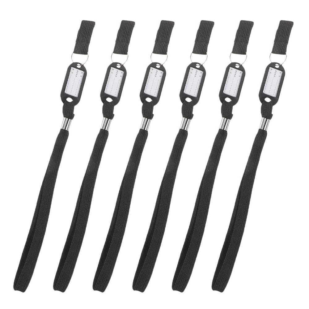 Ciieeo Cane Wrist Straps for Walking Canes and Crutches Washable and Reusable Anti-lost Wrist Lanyard 6pcs Black Sturdy Nylon and Plastic Material for Outdoor Use