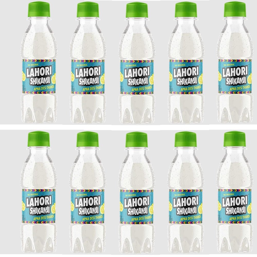 Lahori Shikanji 160ml (Pack of 10) Ready to Drink Lemon Flavoured Beverage | Refreshing Soft Drink | 160ml Plastic Bottle
