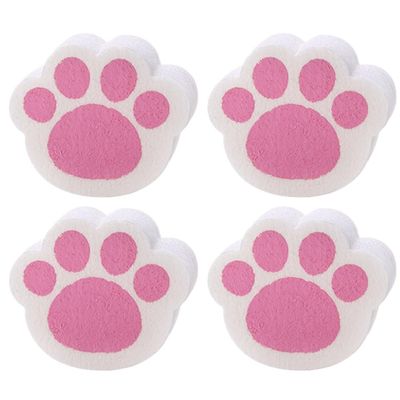 VALICLUD 4pcs Cat Claw Cleaning Sponge for Bathroom and Kitchen, Easy to Clean Polyester Acrylic Foam, Suitable for Smooth Surfaces, Mirror and Faucet Scrubbing Sponge Duster