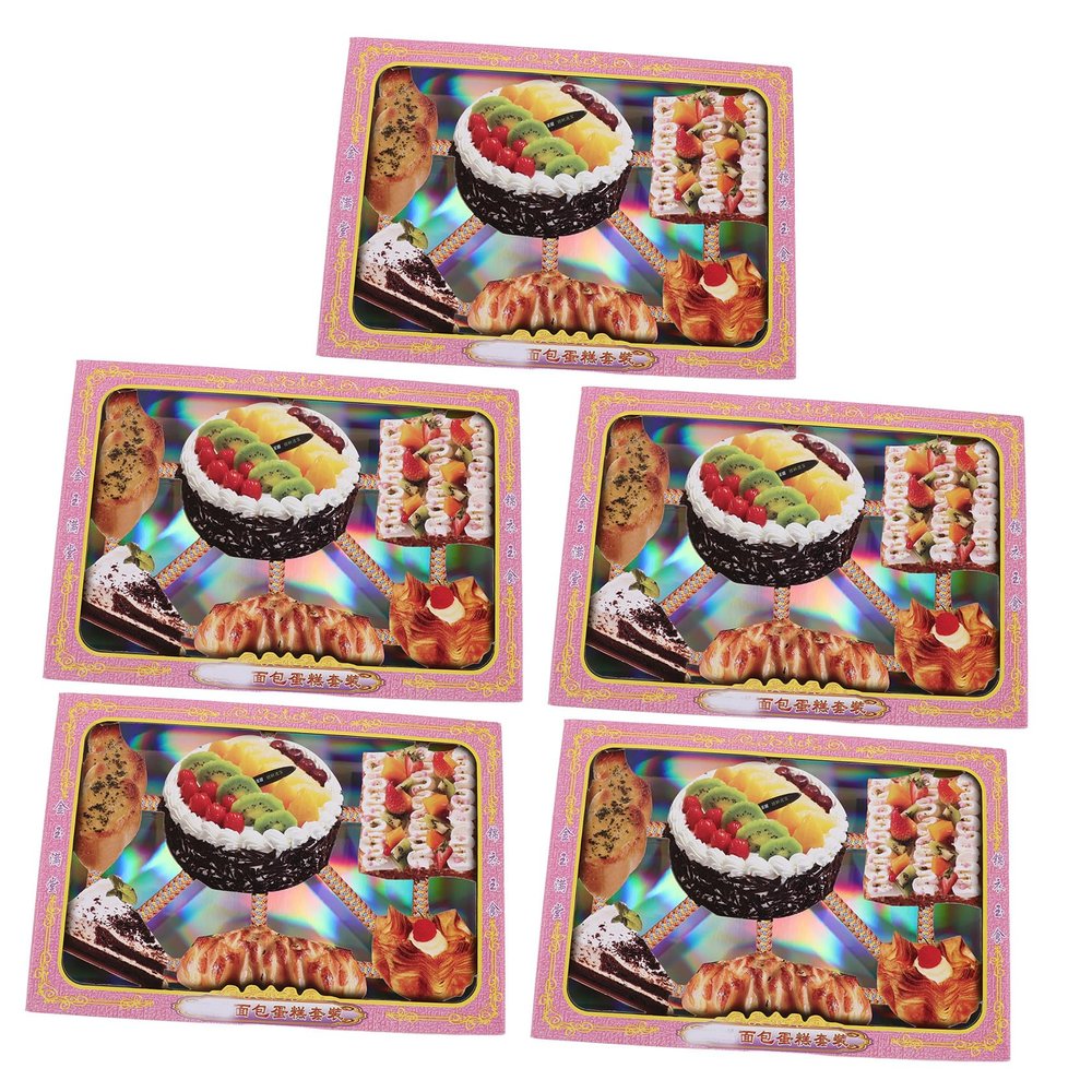 Toyvian 5 Sets Chinese Josspaper Cake Papercraft Lifelike Paper Simulation Dessert Model for Funeral Ritual and Soul Day Commemorations, Easy Transport and Authentic Portrayal