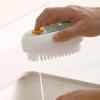 Ahgsup Soap Dispensing Scrub Brush Press Type Automatic Soap Dispensing Multifunction Shoes Cleaning Brush for Home Bathroom (White) view 2