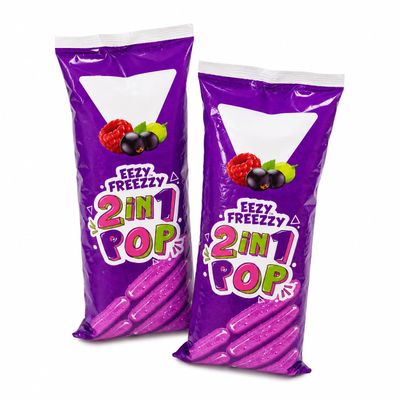 Ready to Freeze Fruit Flavour Ice Pops, Mixed Berry Freeze Pops, Home Freezer Ice Treats, Vegetarian Friendly, Summer Frozen Snack, Pack of 2