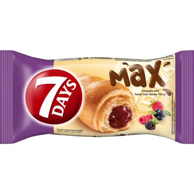 7 Days Croissant 80g Pack of 10 | Soft & Fluffy Filled Croissant Snack | Ready-to-Eat Breakfast & On-the-Go Bakery Treat | Vanilla Forest Fruit