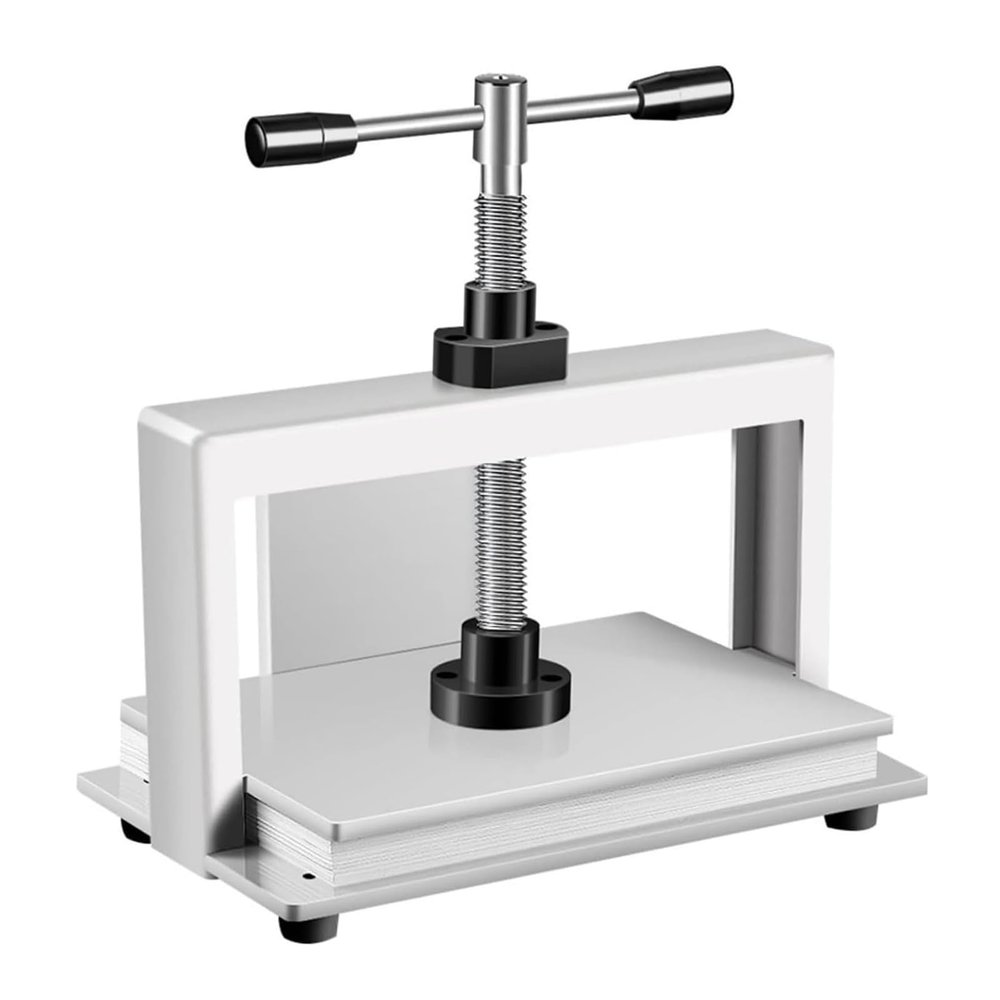 Heavy Duty Bookbinder Manual Paper Press Machine, Max 3306lbs Pressure, Thickened Screw Rod, Non-Slip Foot Pads for Banknotes, Documents, Stamps, Invoices
