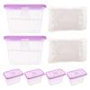 Luxshiny 6pcs Moisture Absorber Box Plastic Container with Refill Beads Quick and Efficient Absorption Dehumidification for Clothing Indoor Environments and Rainy or Humid Seasons view 1