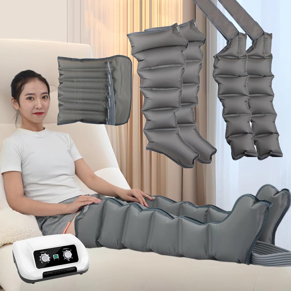 Pneumatic Compression Massager for Full Body Relieve Muscle Tension, Improve Circulation, and Reduce Swelling in Arms, Waist, and Legs,2arms+2legs+Waist,6cavity