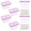 COLLBATH Moisture Absorber Boxes Plastic Containers for Quick and Efficient Absorption 6pcs with Refillable Beads to Prevent Damp and Humidity for Clothing in Cabinets and Wardrobes view 1
