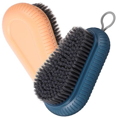 TOYANDONA 2 Pcs Plastic Laundry Brush with Dense Bristles for Clothes and Canvas Shoes, Multipurpose Shoe Brush for Kitchen and Hard-to-reach Corners Cleaning