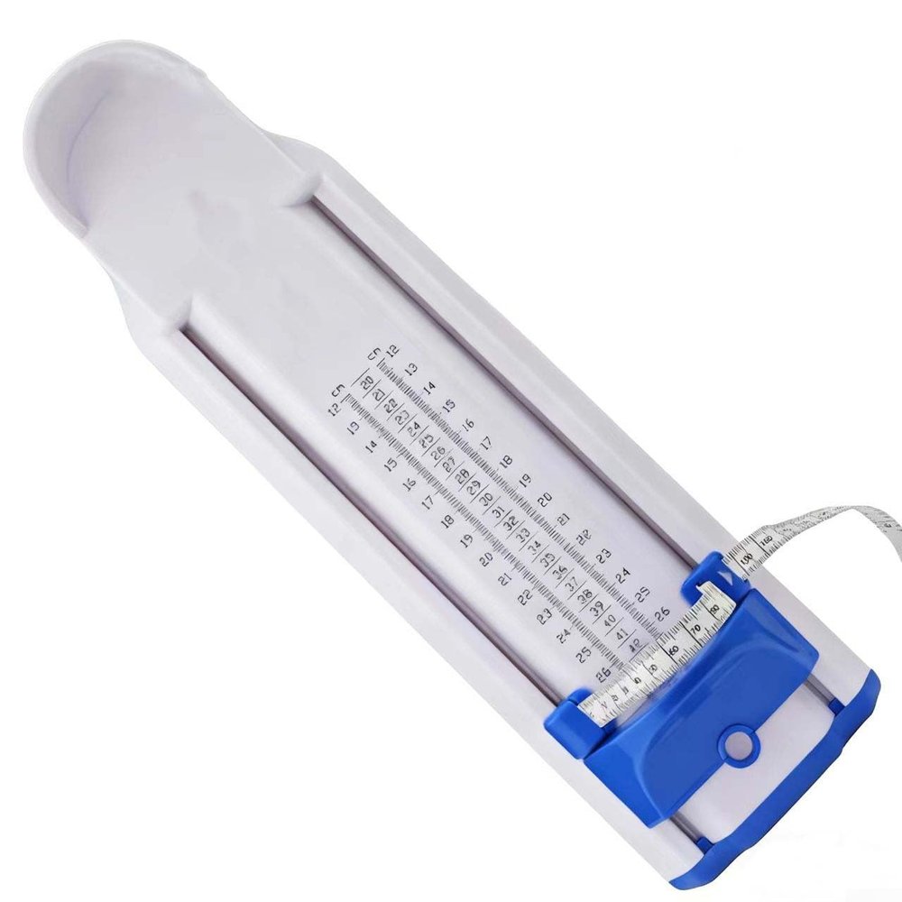 Foot Gauge 120-280 mm Precise Shoe Size Gauge for Children and Adults - ABS Plastic with EU/UK for Scale - Blue (Blue)