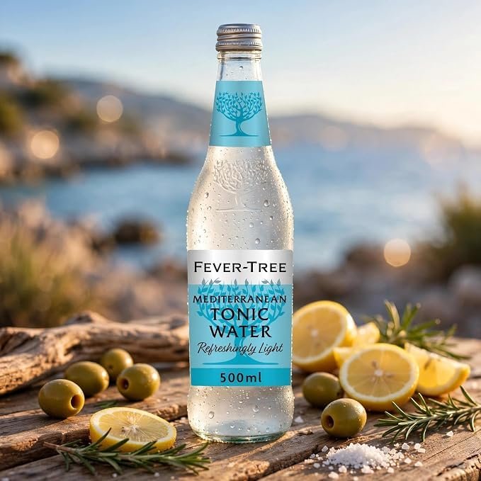 FAKHRI Light Mediterranean Tonic Water | Herb-Infused Low Calorie Mixer with Rosemary & Citrus Notes | 500ml Bottle