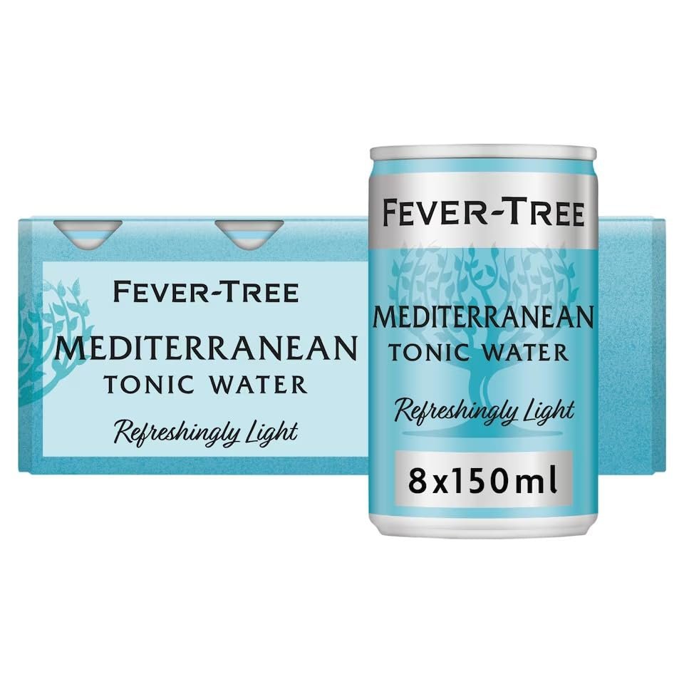 FAKHRI Light Mediterranean Tonic Water | 8-Pack 150ml Cans | Herb-Infused Low Calorie Mixer
