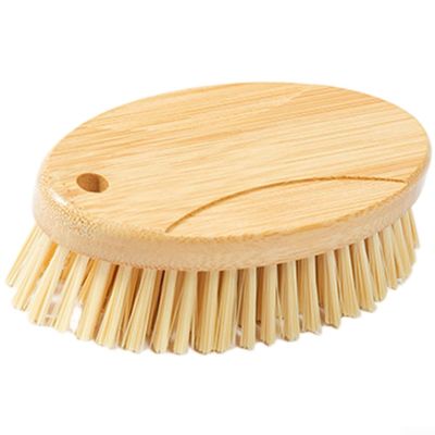 Wooden Handle Laundry Brush Soft PET Bristles for Clothes Shoes Stain Removal Deep Clean Kitchen Bathroom 20cm Beige(C)