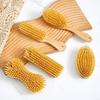 Wooden Handle Laundry Brush Soft PET Bristles for Clothes Shoes Stain Removal Deep Clean Kitchen Bathroom 20cm Beige(C) view 3