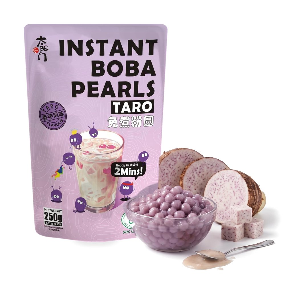 Bobalife Instant Tapioca Boba Pearls, Taro, Ready in 2 Mins, 250g
