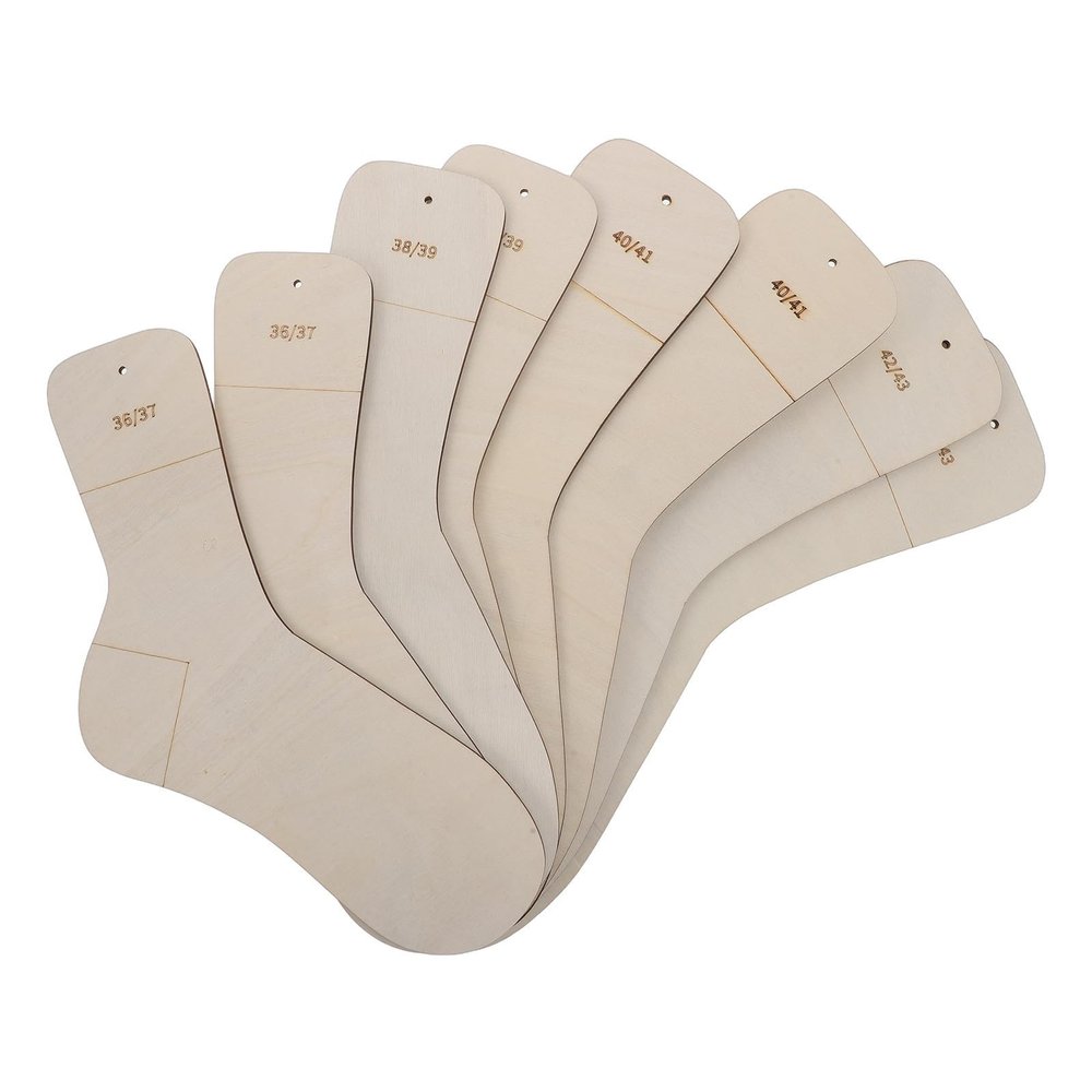 Zerodeko Sock Blockers Portable and Safeguarding Hands 8pcs Wooden Handfinished Quality Wood Material for Knitting and Crochet Accessories for Handmade Socks, for Home Use and Travel