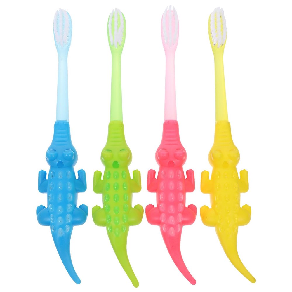 USHOBE 8pcs Manual Toothbrushes with Supple Pp Bristles for Aged 3-12, Easy to Carry Cartoon Design Dental Care Tool and Teeth Cleaning Random Color