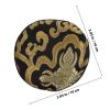 POPETPOP Black Cotton Cloth Round Sound Bowl Pad for Buddha Sound Bowl with Traditional Pattern Design for Buddhist Temple Furnishing and Home Decoration view 2