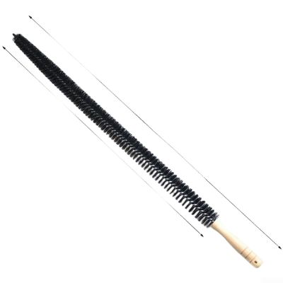 Long Handle Washing Machine Brush Nylon Bristles Deep Cleaning Flexible Pipe and Drain Scrubber 71cm Stainless Steel Wire Wooden Grip for Appliance(All-wool Style)
