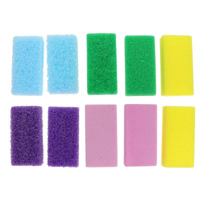 Lurrose Pu Foot Pumice Stone Callus Remover and Hard Skin Remover for Feet 10pcs with Softening and Scrubbing Function Random Color for Bathroom and Travel Use