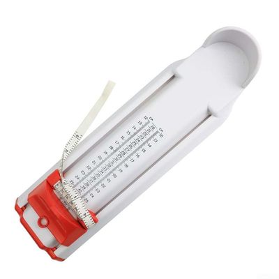 Foot Gauge for Children and Adults - Precise Shoe Size Gauge 120-280 mm with EU/UK for Scale for Online Shopping at Home (Red)