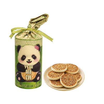 Panda Huahua Bamboo Salt Sesame Cake 360g Traditional Sichuan Pastry